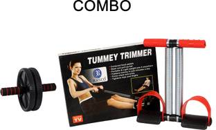 RASCO COMBO DOUBLE STEEL SPRING TUMMY TRIMMER & AB WHEEL Ab Exerciser