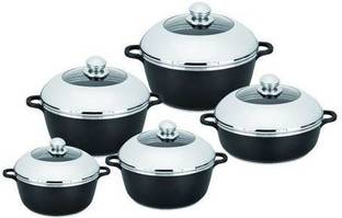C&S LIFESTYLE Non-Stick Die Cast Cookware set - 5 set Induction Bottom Non-Stick Coated Cookware Set