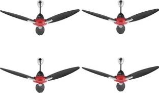 USHA CF1250MM BLOOM DAFFODIL SPARKLRED&BLKGBD 1250 mm 3 Blade Ceiling Fan