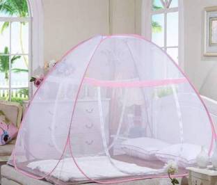 GlowSilk Polyester Adults Washable Polyester Adults DOUBLE BED Mosquito Net (pink) home Mosquito Net
