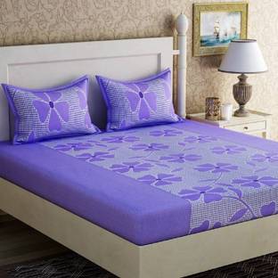 kajims 160 TC Microfiber Double Floral Flat Bedsheet