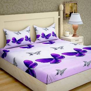 Yogini Microfiber Double Flat 104 TC Floral Bedsheet