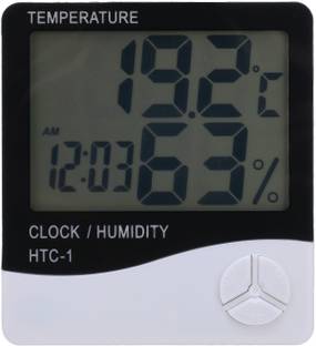 Thermocare Room Thermometer Digital With Humidity and accurate temperature indicator wall mount Led Clock time Room -1 Thermometer