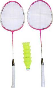 labh traders lb 1 pair badminton racket with 6 shutlecocke Badminton Kit