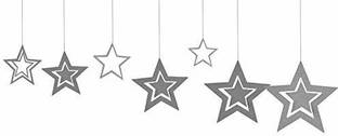 Balloons Hollow Star Hanging Decoration Paper Garlands Banner Hanging Christmas Decorations Kids Birthday Party Supplies Baby Shower (Silver) Banner