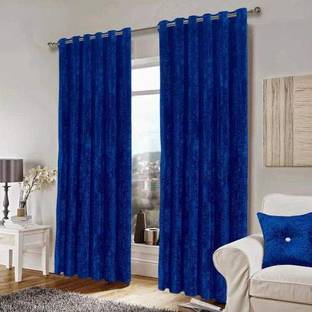 Dashing Fabrics 152.4 cm (5 ft) Velvet Blackout Window Curtain (Pack Of 2)