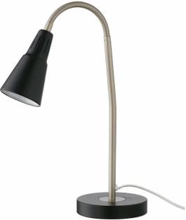 IKEA Work Lamp, Black and LED Bulb E14 400 Lumen, Globe Opal White Study Lamp