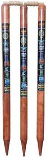 NSP SPORTS 3 Wooden Stumps & 2 Bails (Wicket Set)