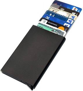 Giftana RFID Card Holder Slim RFID Blocking Credit Card Holders Wallet Case Stainless Steel Aluminum Metal Holder for Men & Women Pop Up 6 Card Holder