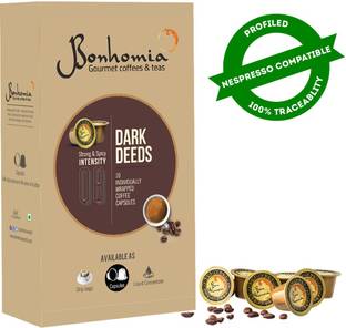 Bonhomia Dark Deeds Coffee Pods | 20 Coffee Capsules | Nespresso Compatible Coffee Pods | Intensity 8/10 Roast & Ground Coffee
