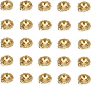 Fashion Bizz Brass Diwali Kuber Deepak On StandDiyas Table Diya Brass (Pack of 20) Table Diya Set