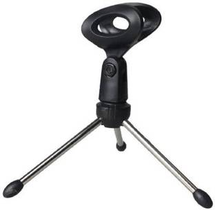 OAHU Adjustable Metal Tripod Desktop Table Mic Microphone Clip Holder Stand Mic Microphone Clip Holder Stand (Black Microphone Stand