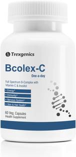Trexgenics Bcolex-C One-a-day Complete B-Complex, Vit.C & Inositol (60 Vcaps)
