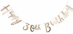 Balloons 30th Birthday Banner (Rose Gold) for Birthday Parties/Decorations/Celebrations - Milestone Birthday Banner for 30th Birthday Banner