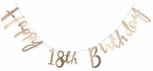 Balloons 18th Birthday Banner (Rose Gold) for Birthday Parties/Decorations/Celebrations - Milestone Birthday Banner for 18th Birthday Banner