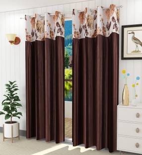 Homefab India 213.5 cm (7 ft) Polyester Semi Transparent Door Curtain (Pack Of 2)