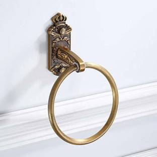 IMPULSE Antique Aluminium Towel Ring/Napkin Holder/Hanger/Bathroom Accessories (Color - Brass) Brass Towel Holder