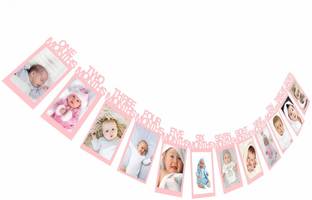 AMFIN photo banner for first birthday / First Year Birthday Photo Banner / Monthly Photo Banner (12 Months) Banner