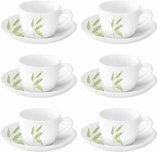 BOROSIL Pack of 12 Opalware Breeze Cup and Saucer Set