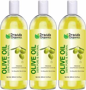 Dravida Organics Cold Pressed Olive Oil - 100% (Pack of 3)