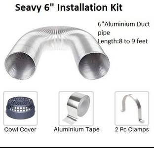 Seavy Kitchen Chimney Installation 6 Inches Aluminium Pipe Hose Pipe