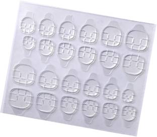 LikeUp Imported Quality 1 Sheet (24pcs) Double-sided Nail Glue Sticker, False Nail Glue Jelly Gel Tape Adhesive Tabs Nail Glue Transparent Flexible Adhesive Fake Nails Tips for Manicure