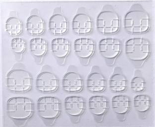 LikeUp Imported 1 Sheets (24 pics) Double-side Nail Glue Sticker, Glue Jelly Gel Tape Adhesive Tabs Nail Glue Transparent Flexible Adhesive Fake Nails Tips for Manicure