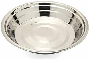 NEW TREND Stainless Steel Storage Bowl Stainless Steel Atta Parat- Silver