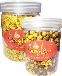 Singla Hing Chana 200g, Kashmiri Mixture 200g namkeen combo pack of 2 each 200g (2 * 200)