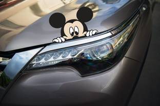 SUDARSHAN STICKER 10 cm Funny Mickey Face - B Sides, Windows, Bumper, Hood Car Sticker - Size 10 Cm X 15 Cm Self Adhesive Sticker