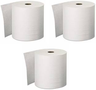 Juneja White Plain Toilet Tissue Paper Roll (Pack Of 3) Toilet Paper Roll