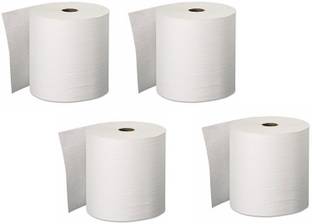 Sheenuu White Plain Toilet Tissue Paper Roll (Pack Of 4) Toilet Paper Roll