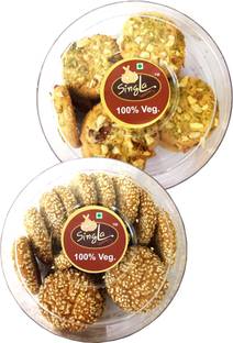 Singla Nutty Butty Cookies 300g, Til Cookies Biscuits 300g combo pack of 2 (2 * 300g) Cookies Biscuit