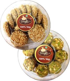 Singla Til biscuits cookies 300g, Kaju Pista Cookies 300g (Combo pack of 2 box) (2 * 300g) Cookies Biscuit