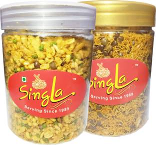 Singla Dal Biji mixture 200g,kashmiri Mixture Namkeen 200g (Combo pack of 2)(2* 200g)