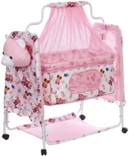 Miss & Chief by Flipkart Cozy New Born Baby Cradle, Baby Swing, Baby jhula, Baby palna, Baby Bedding, Baby Bed, Crib, Bassinet with Mattress, Pillow, Mosquito Net for 0-9 Months