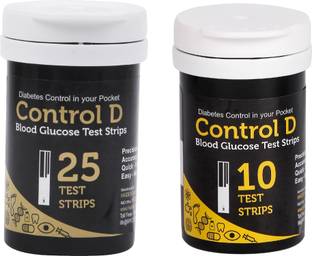 Control D Blood Glucose Testing 35 Glucometer Strips