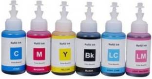 ARK Refill Ink For Epson L800 Ink Tank Printer - 6 Colors - 70 ML Each Bottle Multi Color Ink Black + Tri Color Combo Black + Tri Color Combo Pack Ink Bottle