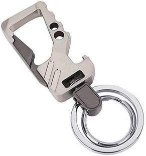 RAJ Antique Metal Keychain for Men Stylish Or Girl Key Ring Hook Keychain Holder for Bikes Car Silver Key Chain