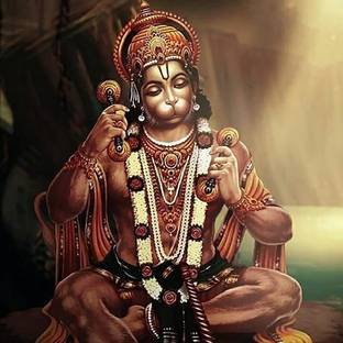 God Hanuman ji Poster For Room With Gloss Lamination M55 Paper Print