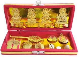 Aurra Stores 100 % Original & Natural 13 Pcs Set Dhan Laxmi Varsha Yantra Decorative Showpiece  -  19 cm