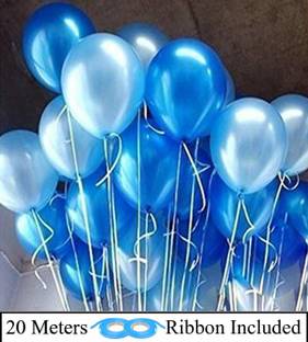 AMFIN 10 Inch (Pack of 50) Metallic Balloons Light Blue & Blue for Birthday Decoration, Decoration for Weddings, Engagement, Baby Shower, 1st Birthday, Anniversary Party, Theme Party, Office Party
