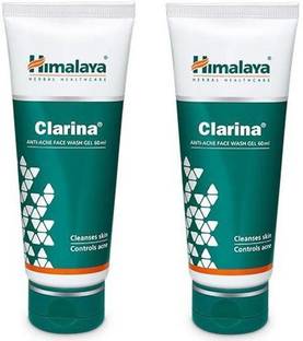 HIMALAYA pack of 2 Clarina ANTI-ACNE FACE WASH GEL Cleanses skin, controls acne face wash 60 ml Face Wash