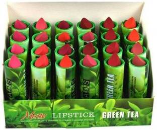 ads Lipstick set of 24 Green tea extract multicolor with moisturizing effect.