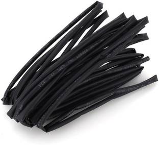 RPI SHOP 15 Meters in total Heat Shrink Tubes: 3 Meter each 2mm, 3mm, 4mm, 5mm & 6mm Polyolefin 2:1 Sleeve for Wrap - Black Heat Shrink Cable Sleeve
