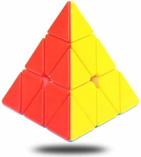 D ETERNAL Premium High Speed Stickerless 3x3 Pyraminx Pyramid Triangle Puzzle Cube Game Toy
