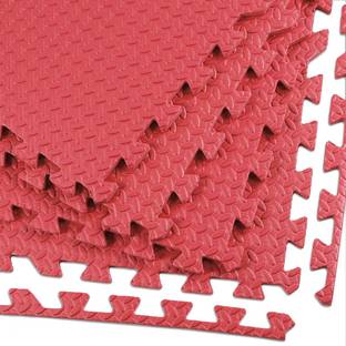 KOBO Puzzle Exercise Mat, EVA Foam Interlocking Tiles, Protective Flooring for Gym Red 12 mm Exercise & Gym Mat
