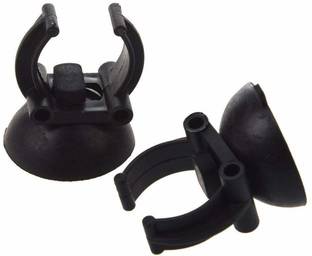 Petzlifeworld quarium LED Lights Heater Air Line Pipe Heating Rods Clip Holder Fixed Suction Cups (Black) - Pack of 2 Aquarium Tool