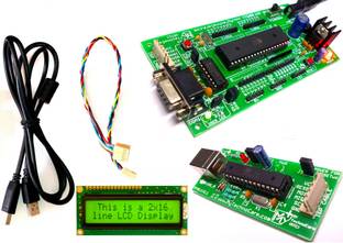 MY TechnoCare 8051 Microcontroller and Embedded Systems Development Board with 16x2 LCD Display, Atmel AT89S52 IC + RS232 IC | USB ISP Programmer for AVR, 8051/8052 | Electronics Engineering Programming Kit Micro Controller Board Electronic Hobby Kit