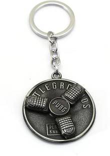 vien Revolving | Rotating PUBG Game Backpack Bag Gamer Collectible Silver Metal STAINLESS STEEL Keychain for Car Bike Men Women Keyring Key Chain